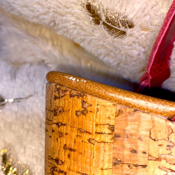 Nicole Braided Red Platform Heel Cork Sandals - Picture 11 of 13